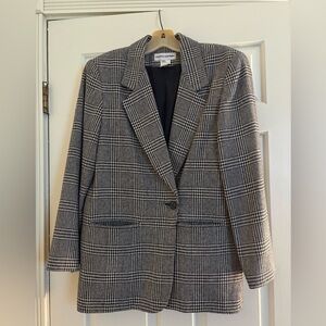 Cathy Daniels Women's Black and White Checkered Blazer
